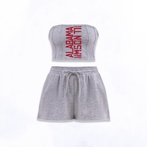Alabama Crimson Tide Women&#39;s Matching Set | University of Alabama Women&#39;s Crop Top & Shorts