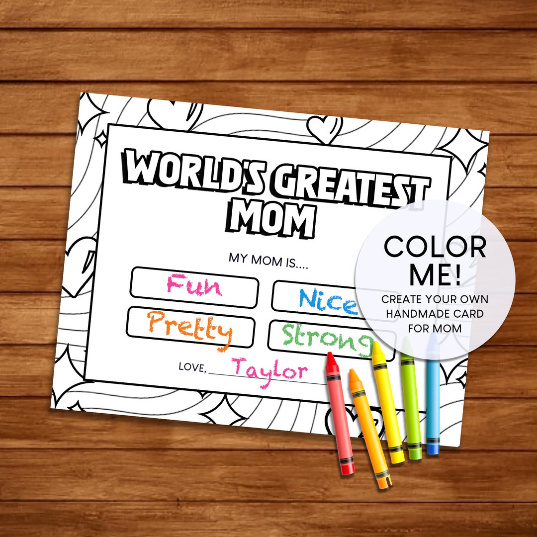 Color Me Printable Mother's Day Card - Etsy
