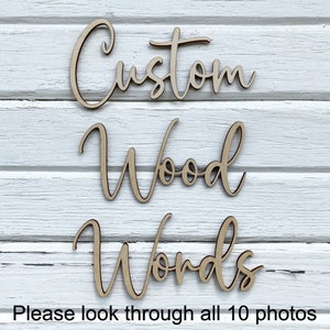 Custom Wood Word, Wooden Name Cutout, Personalized Text, 3D Lettering, Wood Cutout for Crafts