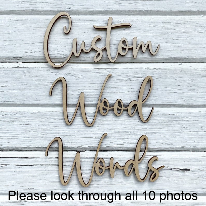 Custom Wood Word Name Cutout Personalized Text 3D Lettering Wood