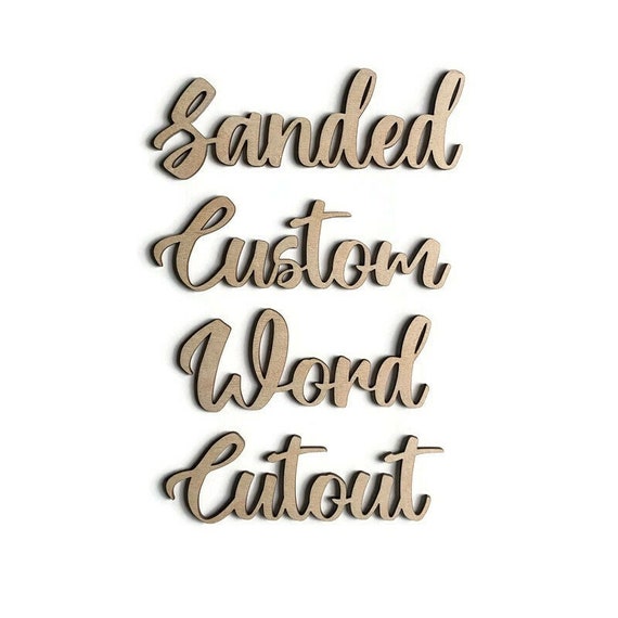 Custom Wood Word Wooden Name Cutout Personalized Text 3D Etsy