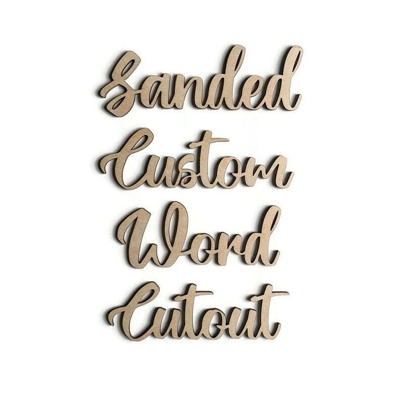 Custom Wood Word, Wooden Name Cutout, Personalized Text, 3D Lettering, Wood Cutout for Crafts 