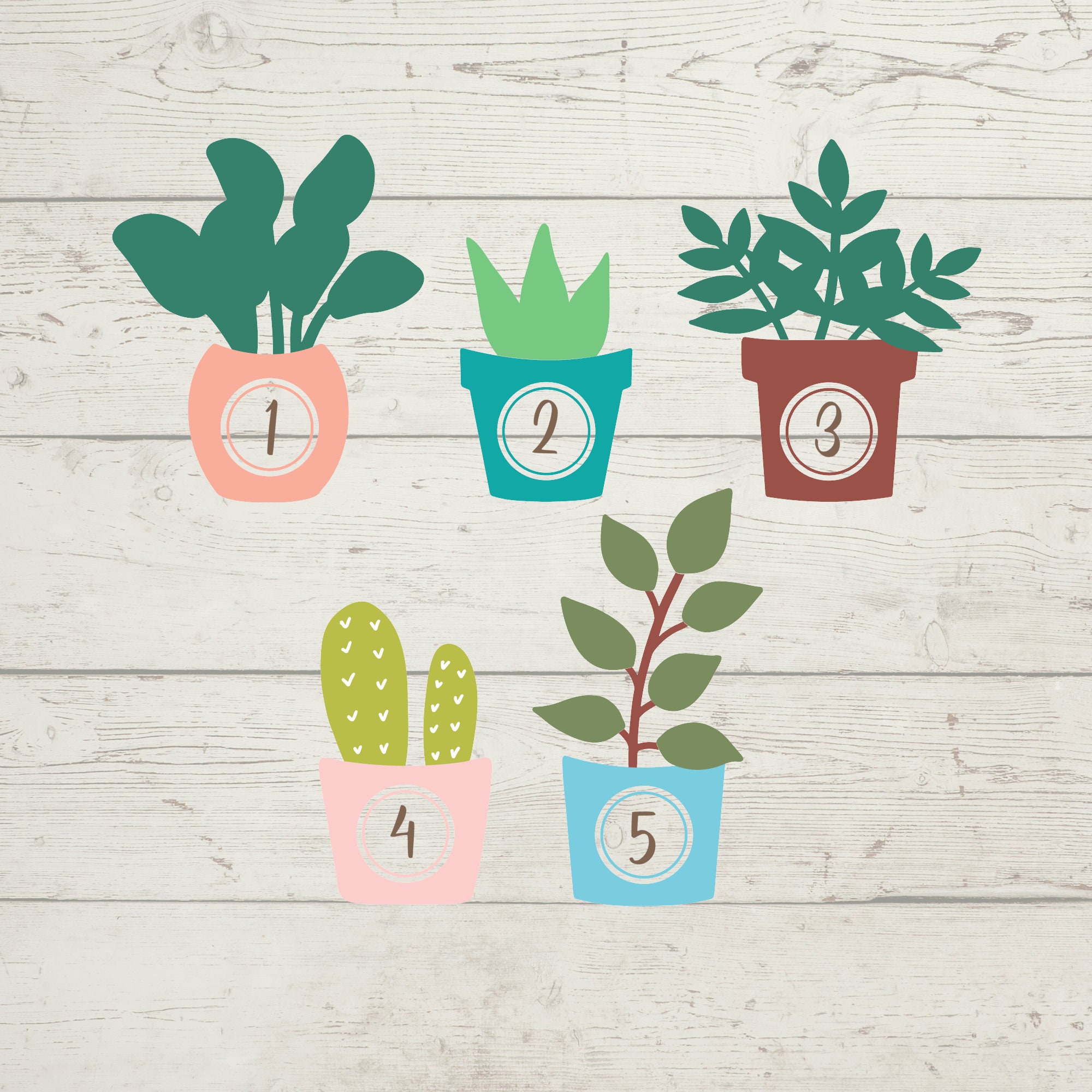 Potted Plants Monogram Vinyl Decal plant pots car window Etsy