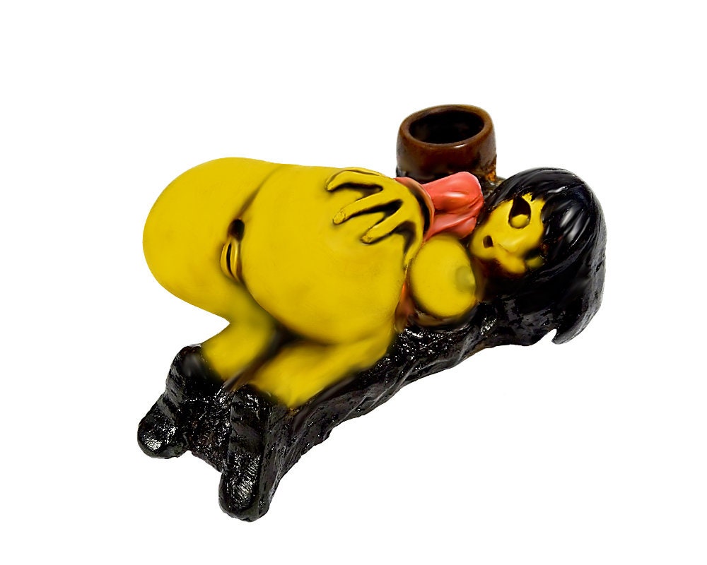 Doggy Style Booty Anime Girl Smoking Hand Pipe / Pipe