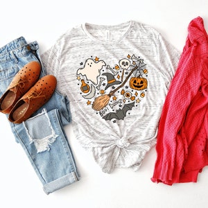 Halloween Doodle Tee: Bella Canvas Vintage Style Shirt