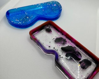Unique, Colorful, Modern Resin Sunglass Holder With Glitter