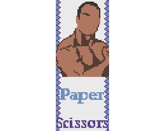 Rock Paper Scissors Bookmark Cross Stitch Pattern PDF, Modern Cross Stitch Bookmark, Cross Stitch Bookmark, Digital Download, Funny Bookmark