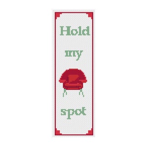 Hold My Spot Bookmark Cross Stitch Pattern PDF, Modern Cross Stitch, Funny Cross Stitch, Cross Stitch Bookmark, Pattern PDF, Digital Pattern