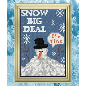 Snow Big Deal Cross Stitch Pattern PDF, Winter Cross Stitch, Holiday Cross Stitch, Christmas Cross Stitch, Modern Cross Stitch