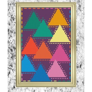 Three&#39;s a Triangle Cross Stitch Pattern PDF, Modern Cross Stitch, Allover Cross Stitch, Geometric DOWNLOAD