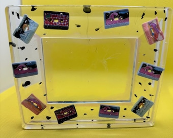 Freestanding Resin Vintage Look Cassette Tape Picture Frame for 2 3/4&quot; x 3 3/4&quot; Photo