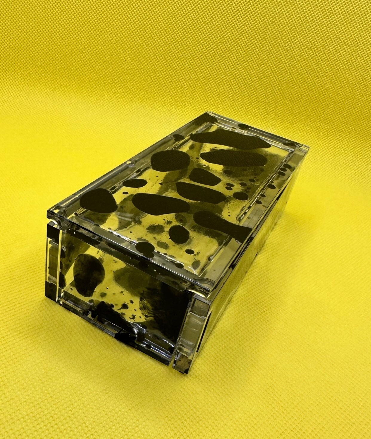Black and Clear Resin Ink Blot Paint Splatter Modern Small Box