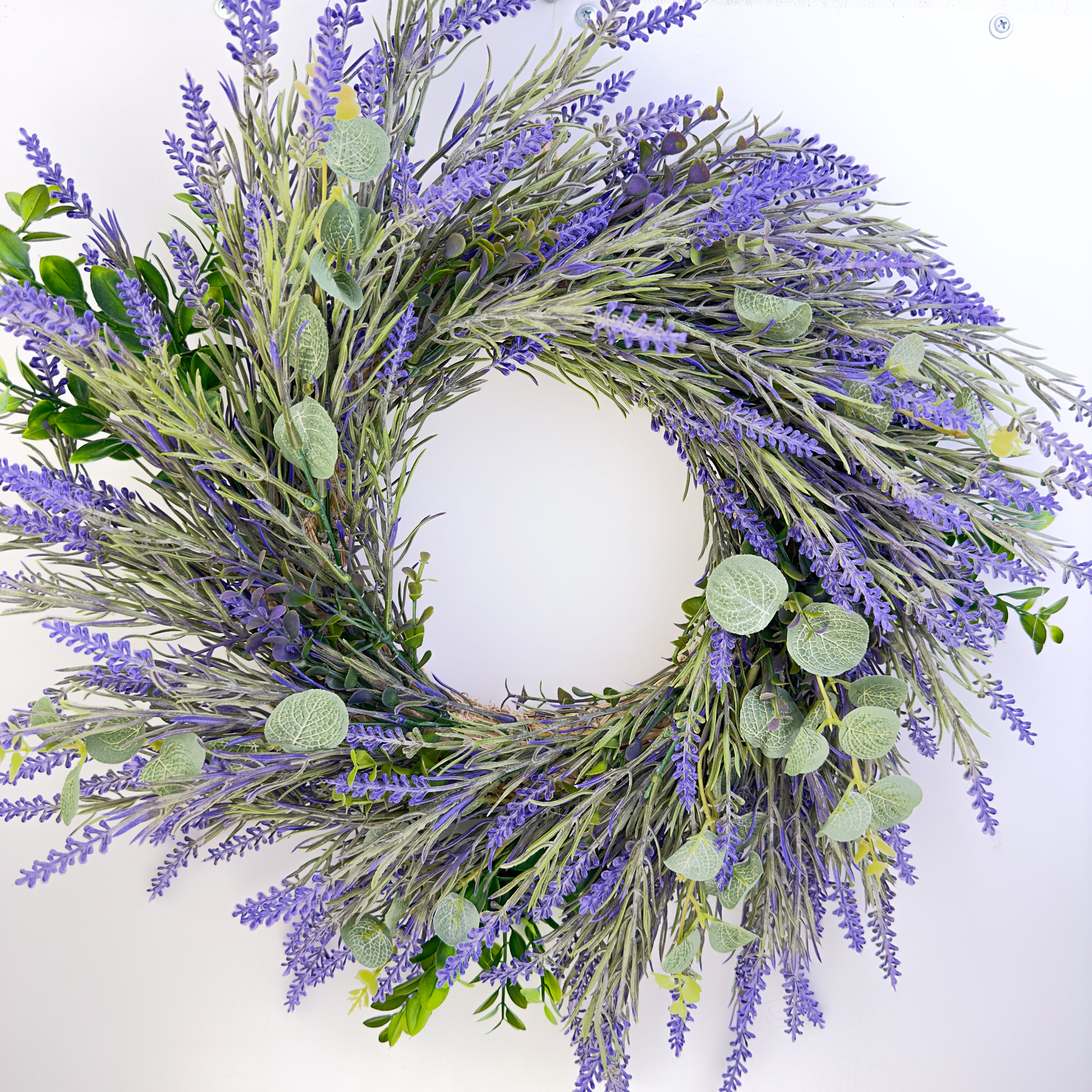 Ghirlanda Di Lavanda Artificiale 45,7 Cm - Per Porta, Parete, Interno/esterno - Decorazione Rustica Viola E Verde - 2