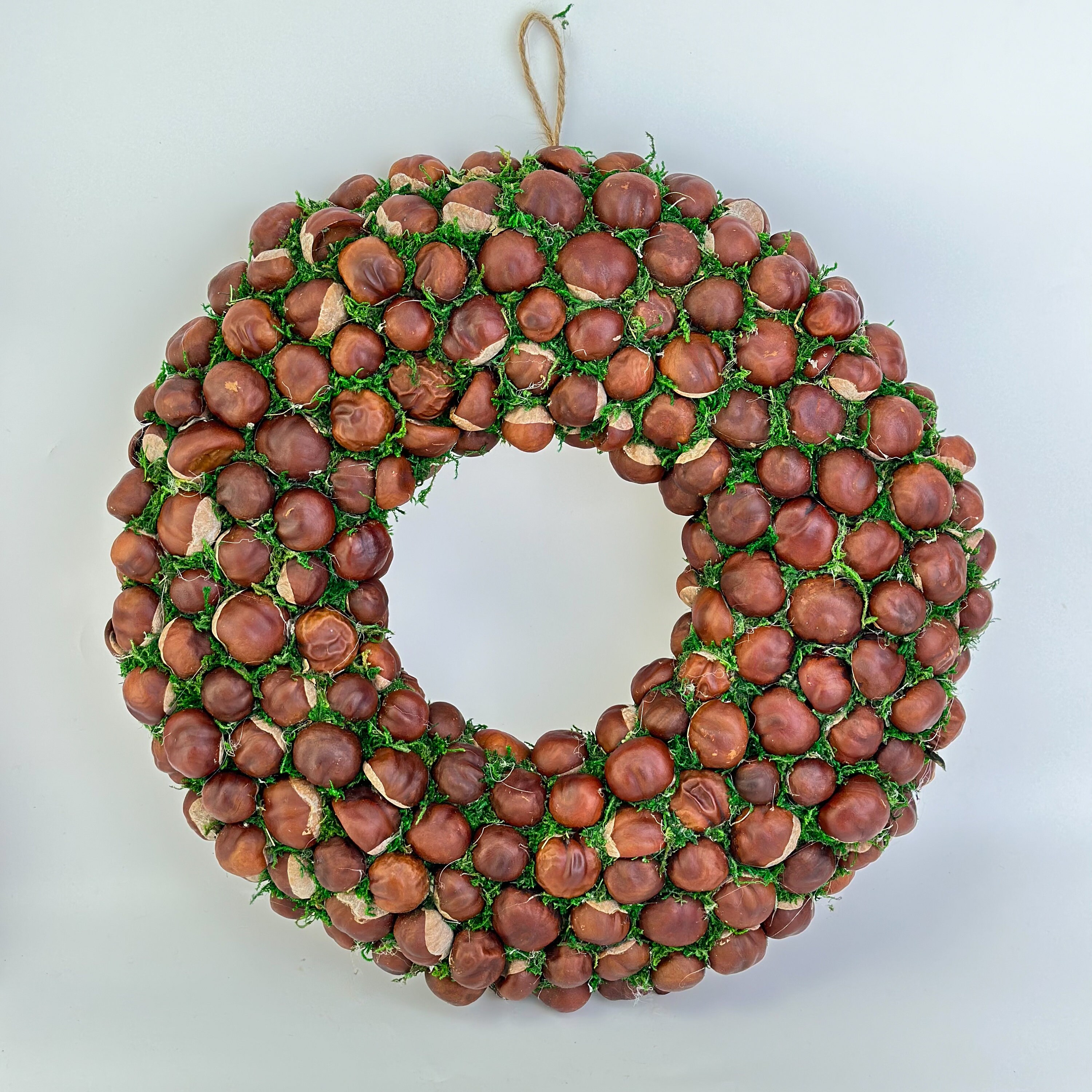 栗のリース：素朴なクリスマスドア飾り（13インチ） - Etsy 日本