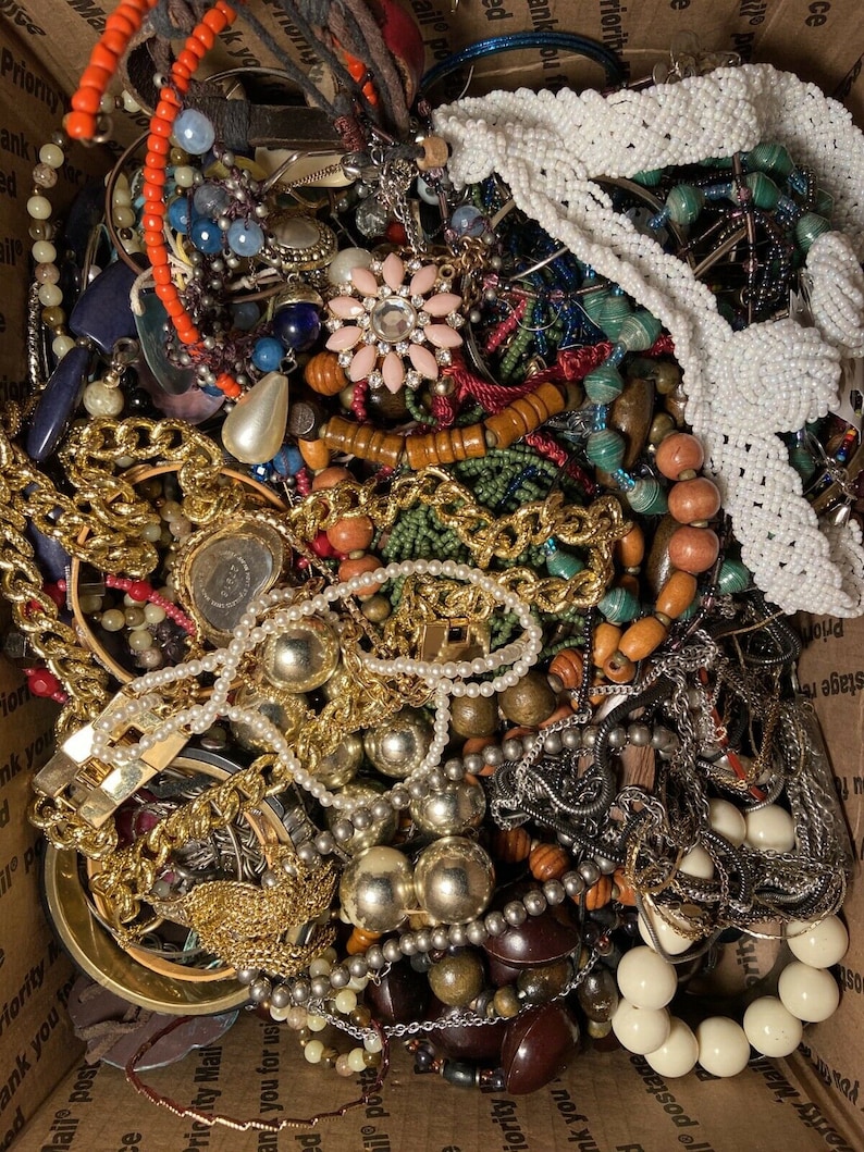 Lot of Costume Jewelry Unsearched and Untested Vintage to | Etsy