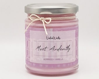 Most Ardently | Pride and Prejudice. Jane Austen. 7oz Bookish Soy Fandom Candle.