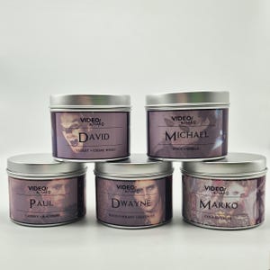 Little box of Lost Boys | 5 4oz Soy Candles | David, Marko, Dwayne, Paul, Michael.