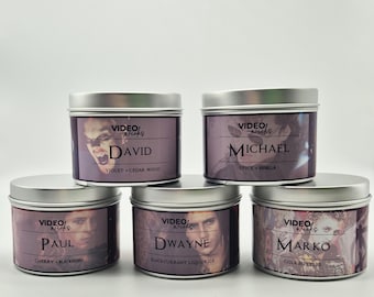 Little box of Lost Boys | 5 4oz Soy Candles | David, Marko, Dwayne, Paul, Michael.