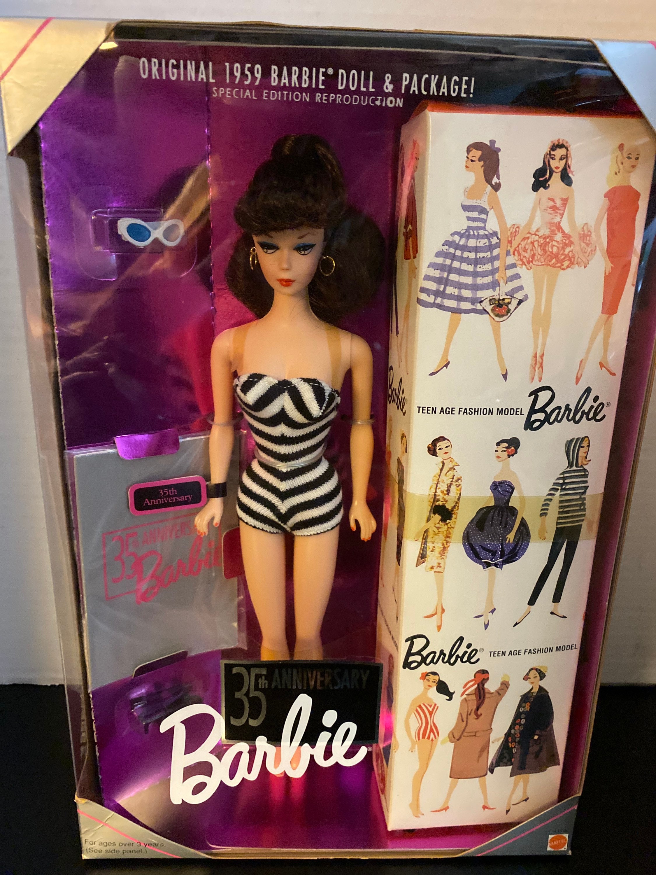 belegd broodje Aardappelen Overtollig 35th Anniversary Barbie Original 1959 Barbie Doll & Package - Etsy Finland