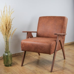 Mid century leather armchair