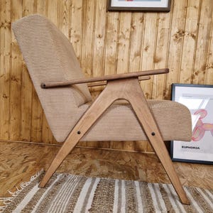 Vintage 1960er Jahre Cord Sessel, Braun Mid Century Lounge Chair