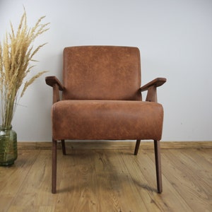 Mid century leather armchair