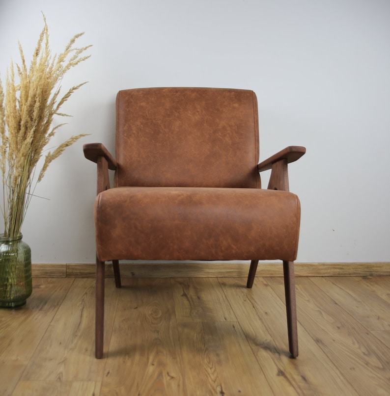 Mid century leather armchair