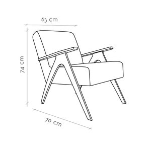 Mid-Century Armchair Indoor Accent Chair for Living Room, Bedroom, Office Handmade Small Comfy Chair with Wooden Frame and Faux Leather image 6