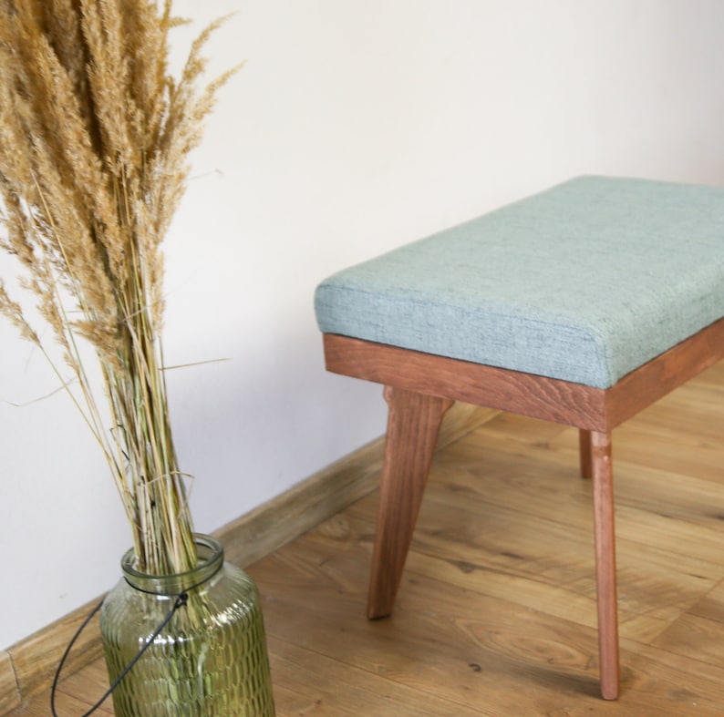 Vintage ottoman, mid century leg rest handmade in our shop, mid century ottoman,