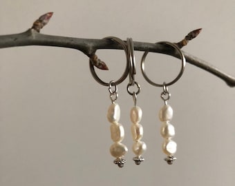 Freshwater pearl Stitch Markers - set of 3