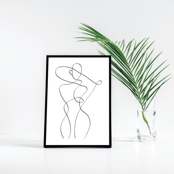 Abstract Womans Body Print With Colour Choice Abstract Line Art