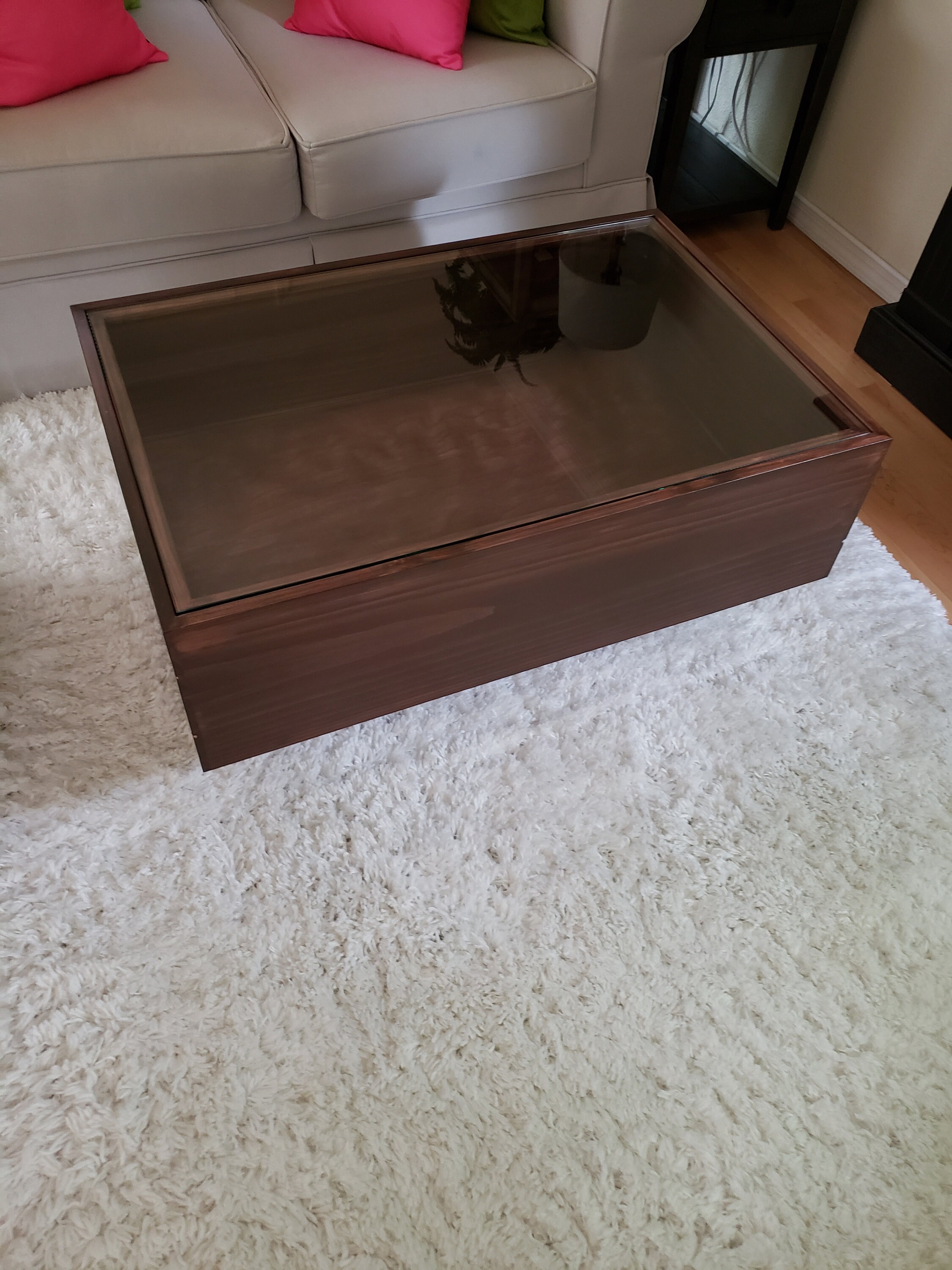 The Floating Shadowbox Glass Coffee Table • Modern Curio Display Table ...