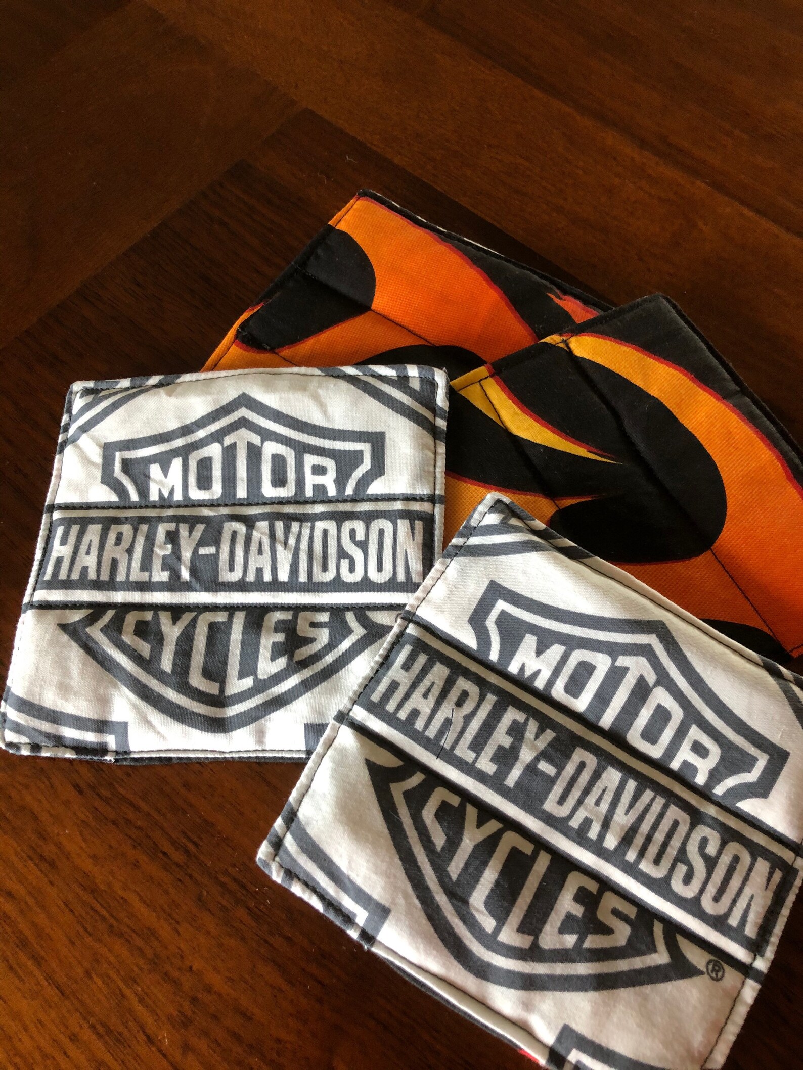 Harley Davidson fabric coasters | Etsy