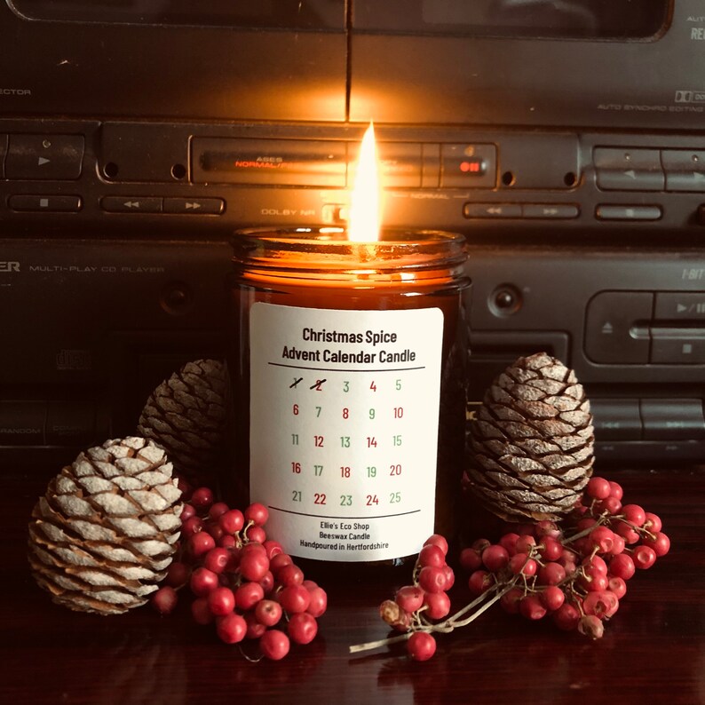 Christmas Spice Advent Calendar Candle Beeswax Candle Etsy