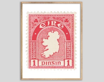 Eire Map Stamp Art Print