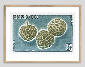 Cambodia Durrens Stamp Print