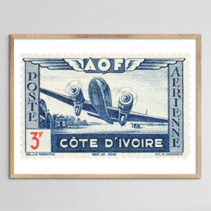 Cote d'Ivoire Flugzeug Stempel Print