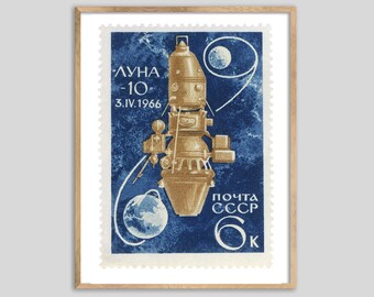 UDSSR Raumkapsel Stempel Print