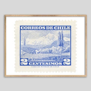 Chile Andes Stamp Print