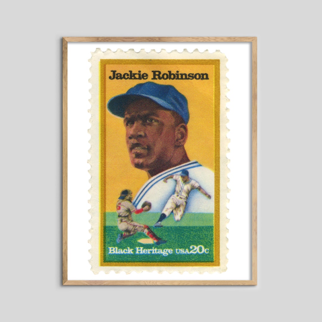 USA Jackie Robinson Stamp Print Etsy