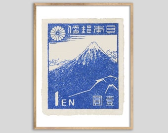 Japan Mt Fuji Stempel Print