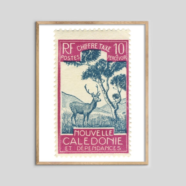 Nouvelle Caledonie Deer Stamp Print