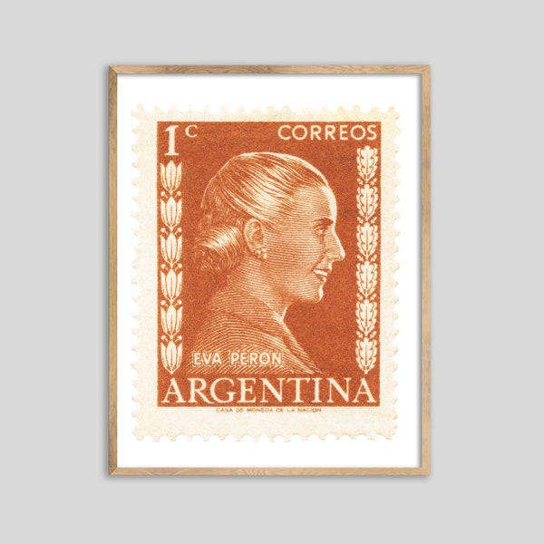 Argentina Eva Peron Stamp Print