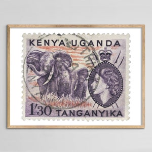 Kenia Uganda Elefant Stempel Print