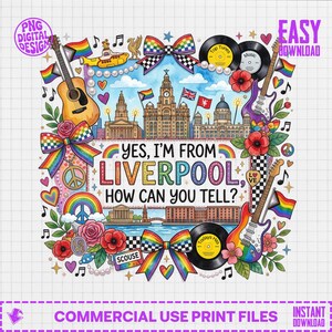 Liverpool PNG Digital Design, Scouse Pride Ja, jag är från Liverpool Hur kan man se brittisk stadskonst, HBTQ-present