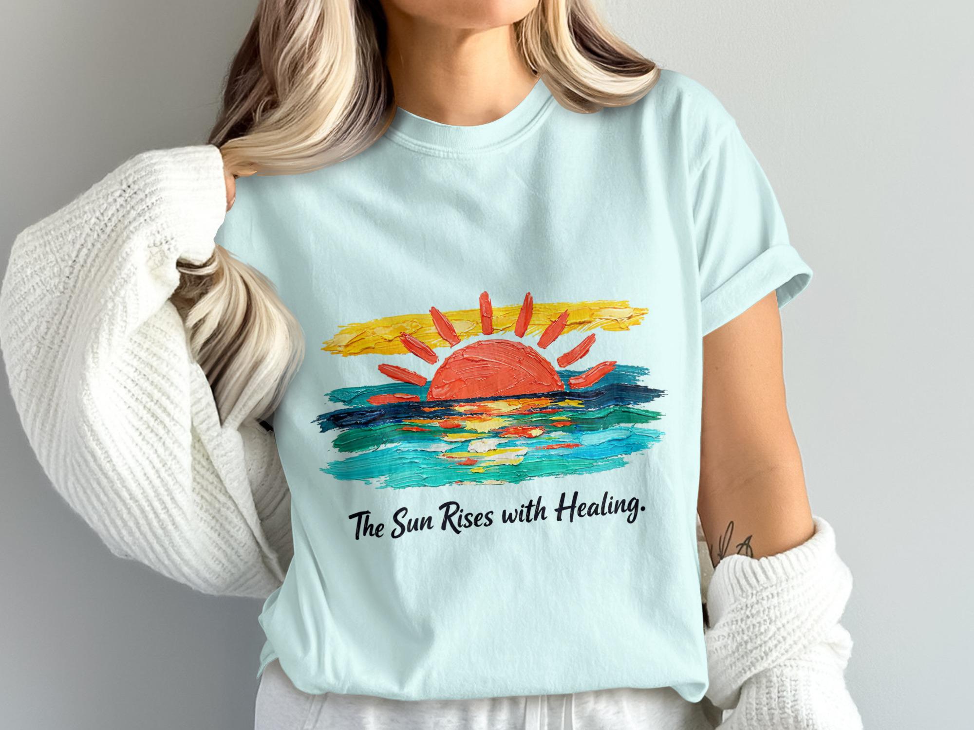 Positive Sun Rises Inspirational Sun Rises With Healing PNG, Textured Ocean Sunrise ...
