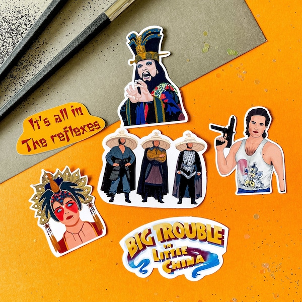 Big Trouble In Little China Movie Themed Sticker Pack of 6 - Matte or Gloss. Planners, Bujo, Notepads, Stationery, Accessories & Bottles