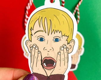 Home Alone - Set of Three or Five Kevin Christmas Gift Tags With Ties - Presents, gifting, wrapping, movies