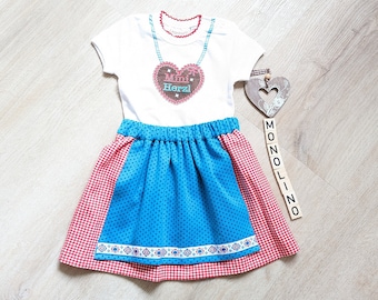 SET 2tlg. Babydirndl / Dirndlrock mit Body / Tracht Kind / Trachtenkleid  Geschenk / Geburt / Taufe /