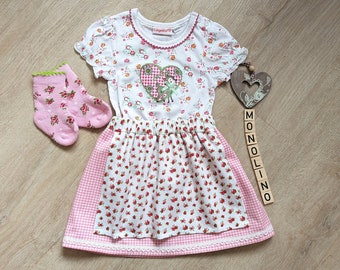 SET 3tlg. Babydirndl / Dirndlrock mit Body und Söckchen / Tracht Kind / Trachtenkleid  Geschenk / Geburt / Taufe /